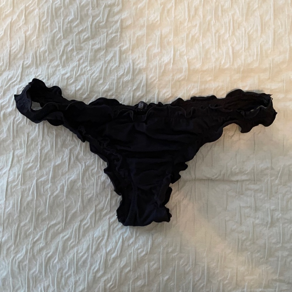 Victoria’s Secret Black Ruched Bikini Bottoms